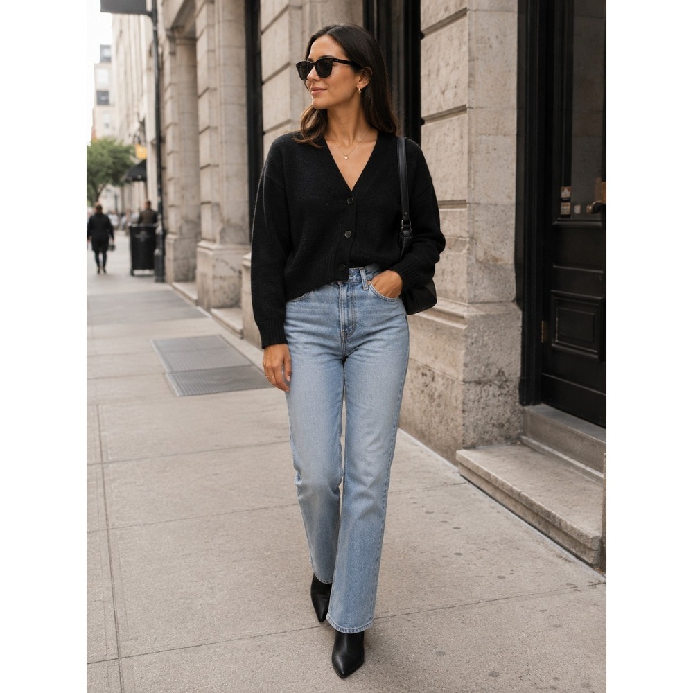 KULE Nlack v-neck Cashmere Wool Blend Cardigan XS